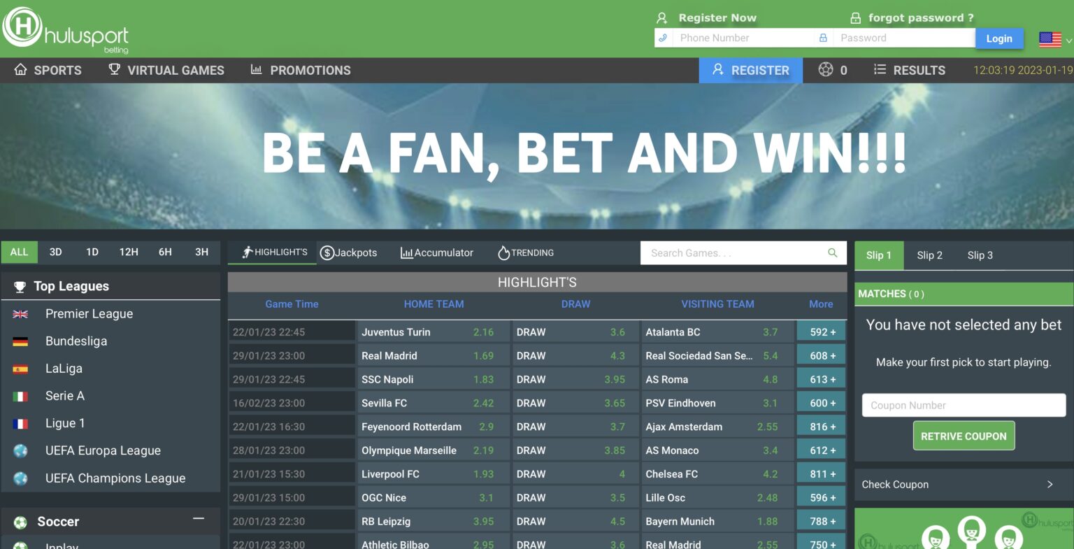 Hulu Sport Betting Platform Interface